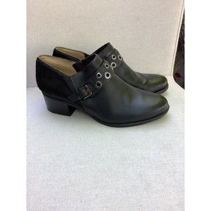 Naturalizer Women Delta Fur Leather Ankle Boots Walking Shoes Size 9.5 M Black